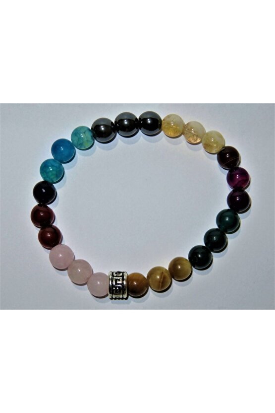Doğal Taş Çakra Bileklik Denge Uyum Zenginlik Başarı Cesaret Çekim 8mm