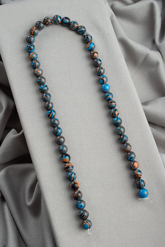 Sıkma Malakit Turuncu Mavi Küre Kesim 8mm Dizi [B+]