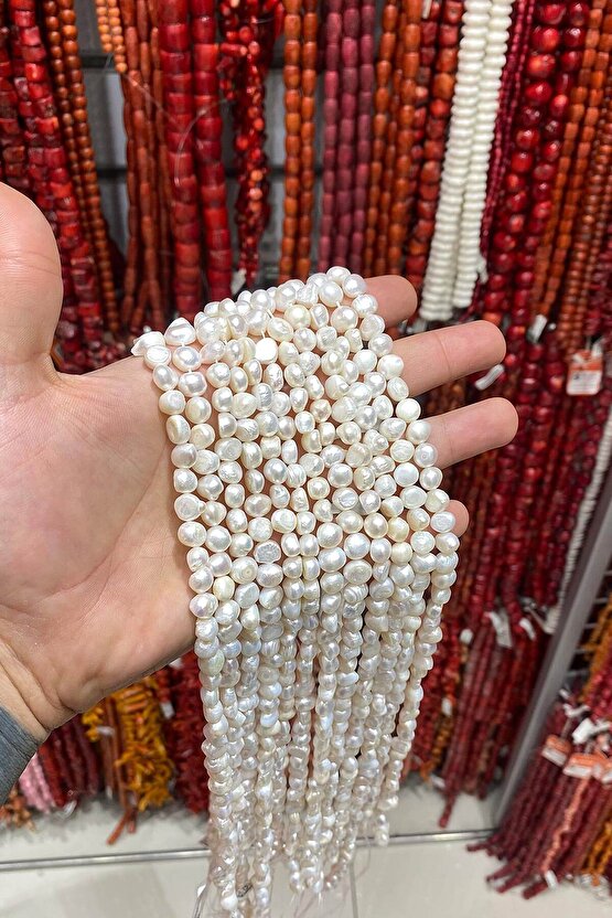 İnci Doğal Taş 8x5mm Dizi