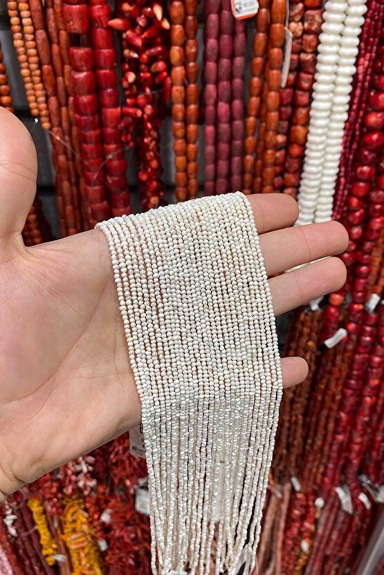 İnci Doğal Taş Parlak Küre Kesim 2mm Dizi [AA]