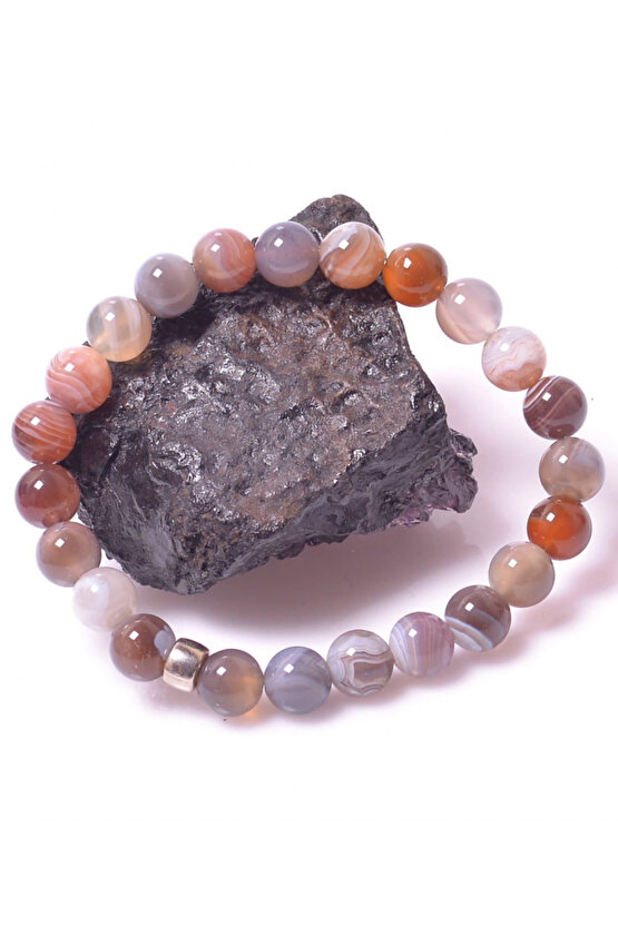 Botswana Akik Bileklik 10 mm ( A Kalite )