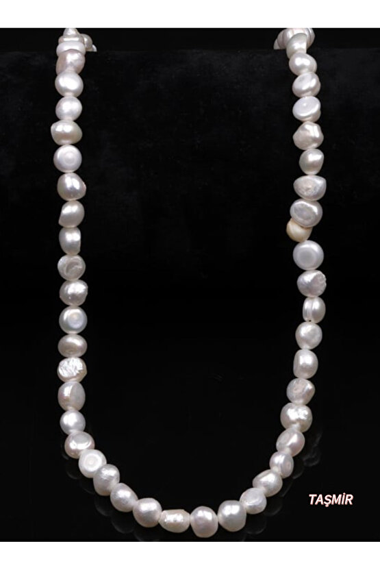 İnci Doğal Taş Kolye 6 mm Şekilsiz Kesim