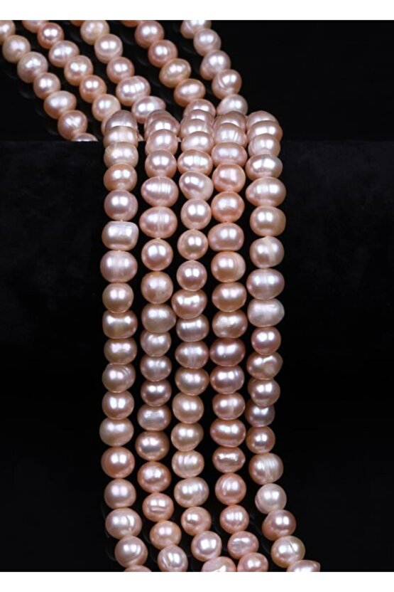 Pembe İnci Doğal Taş Kolye 7 mm