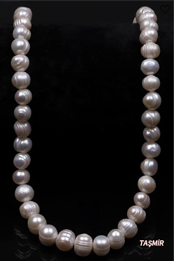 İnci Doğal Taş Kolye 7 mm Küre Kesim