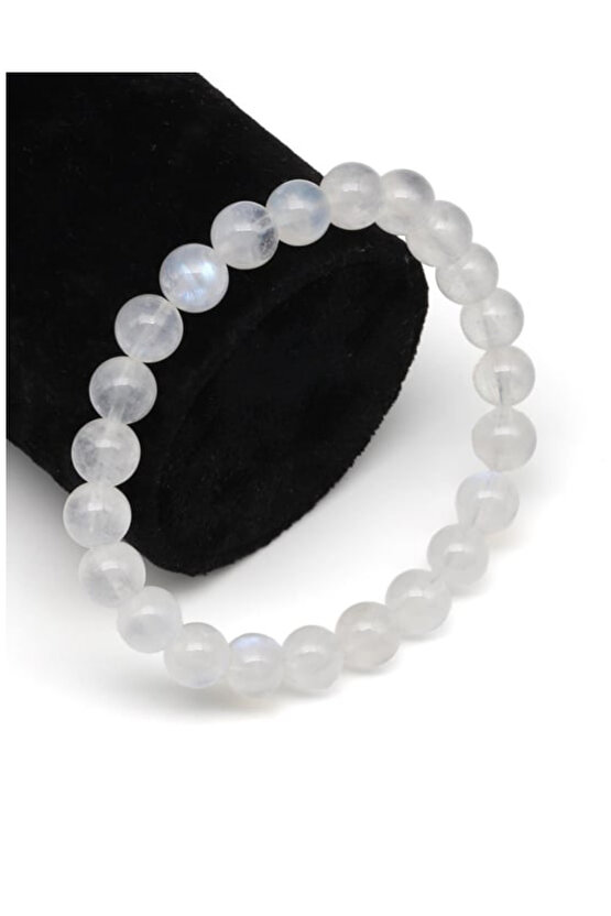 Ay Taşı Doğal Taş Bileklik 8 mm ( A Kalite )