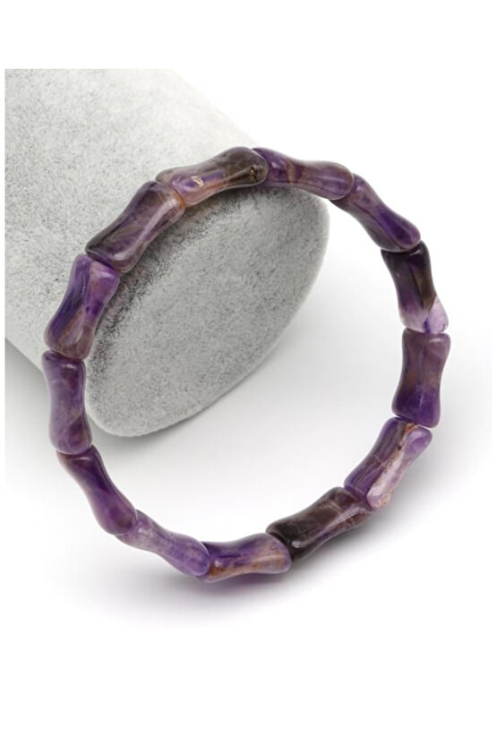 Ametist Doğal Taş Roleks Bileklik 10 x 16 mm