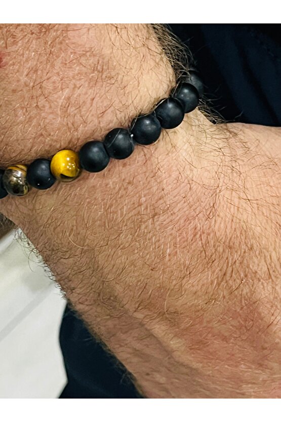 Kaplan gözü Doğal taş Çift Tasarım Erkek Bileklik Hediyelik Çift Bilekliği