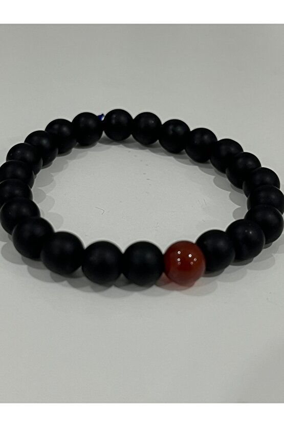 Mat siyah oniks taş Kaplan gözü Doğal taş bileklik Unisex hediyelik bileklik