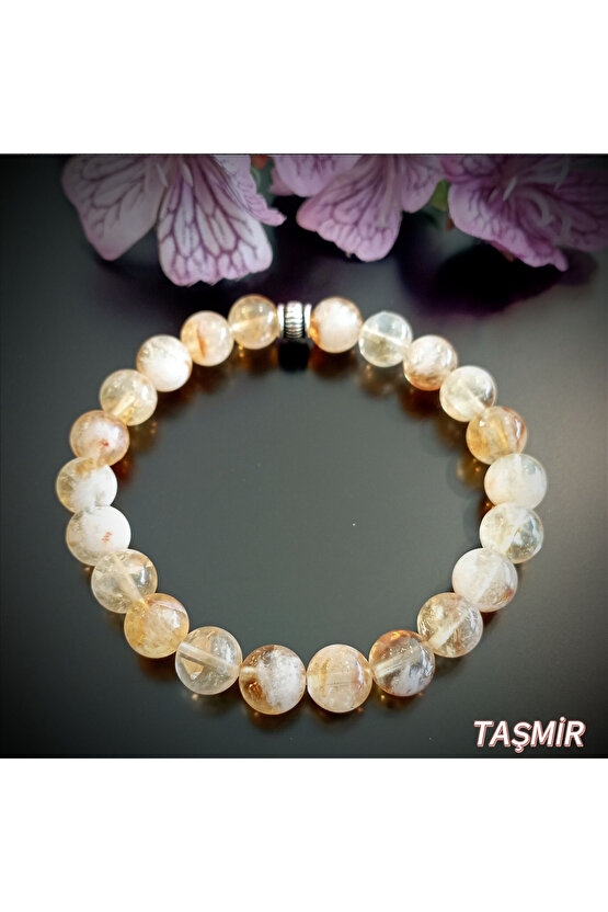 Doğal Sitrin Taşı Bileklik ( A Kalite )