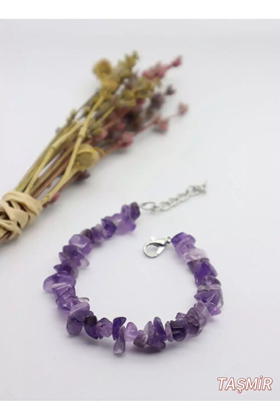 Ametist Doğal Taş Kırıktaş Bileklik