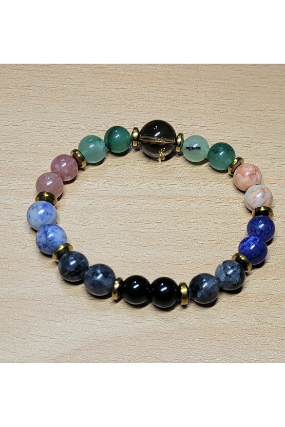 Sinir sıkıntı stres Doğal Taş Bileklik gold