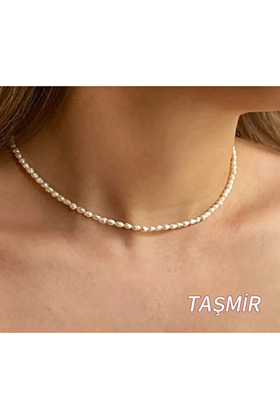 Doğal Arpa İnci Kolye 2-3 mm