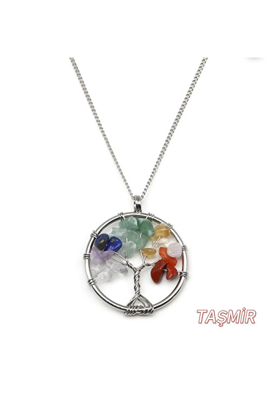 Çakra Hayat Ağacı Doğal Taş Kolye