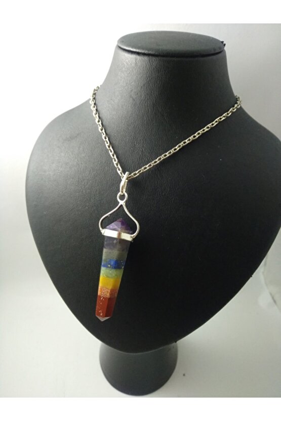 Çakra Taşı Kolye Pandül Şeklinde Doğaltaş Kolye