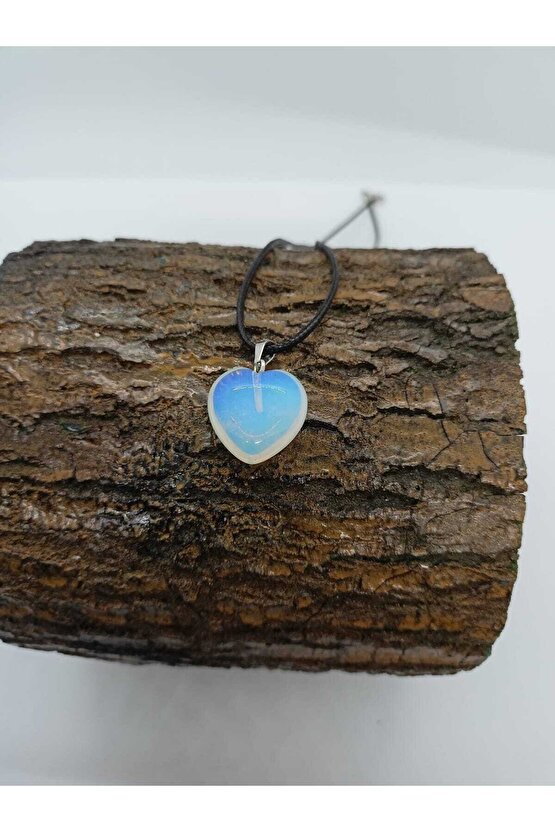 Opal Aytaşı Kolye Kalp Şeklinde Doğaltaş Kolye