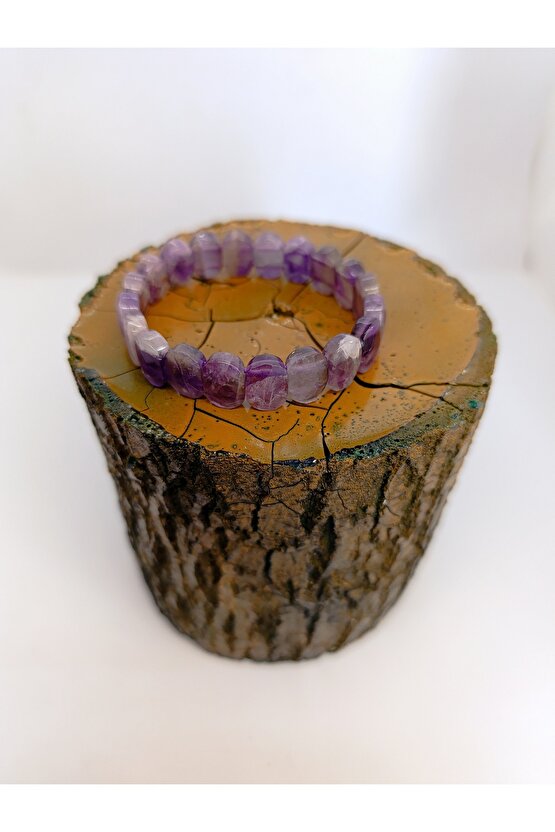 AMETİST TAŞI BİLEKLİK  ÖZEL KESİM DOĞALTAŞ BİLEKLİK-1082