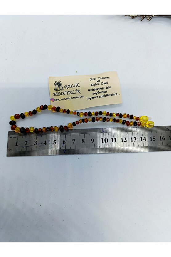 Çocuk Kehribar Kolye (Organik Şifa Taşı) 32 cm -1034