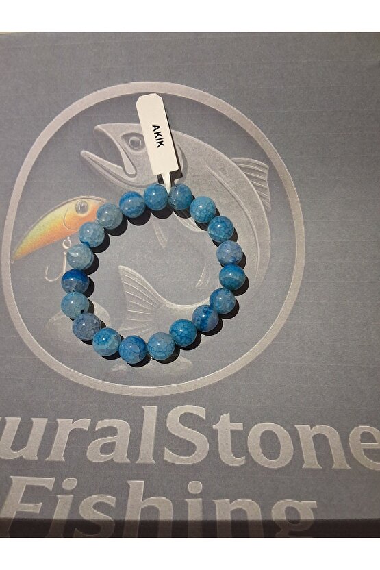 Mavi Akik Bileklik – Sakinlik ve Odak Taşı- 10 mm-Sertifikalı