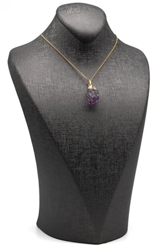 Ametist Ham Taş Kolye 100%100 dogaltaş sertifikalı – Panik Atak ve Kaygıya Karşı Doğal Destek