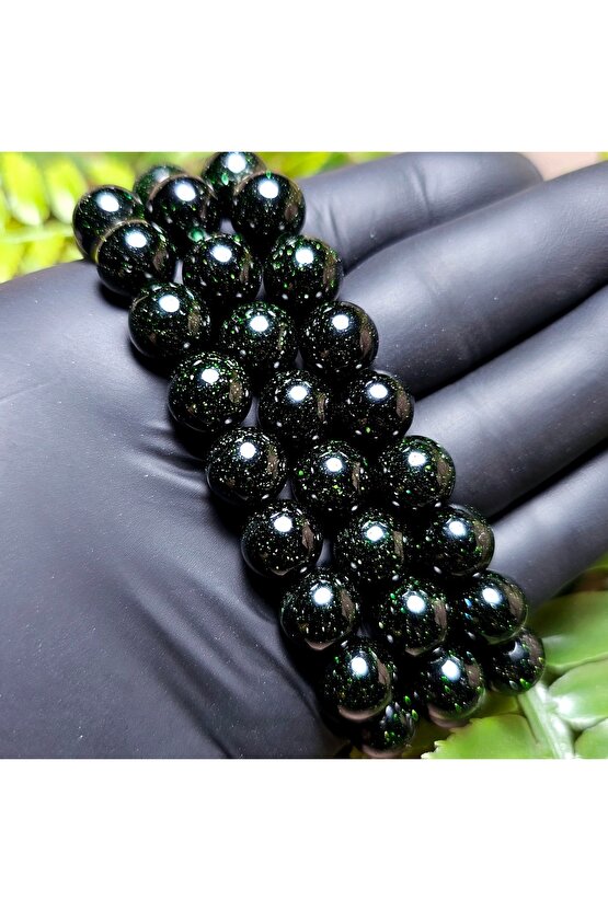 10mm Yeşil Yıldız Taşı Bileklik  - El Yapımı Tasarım Ürünler