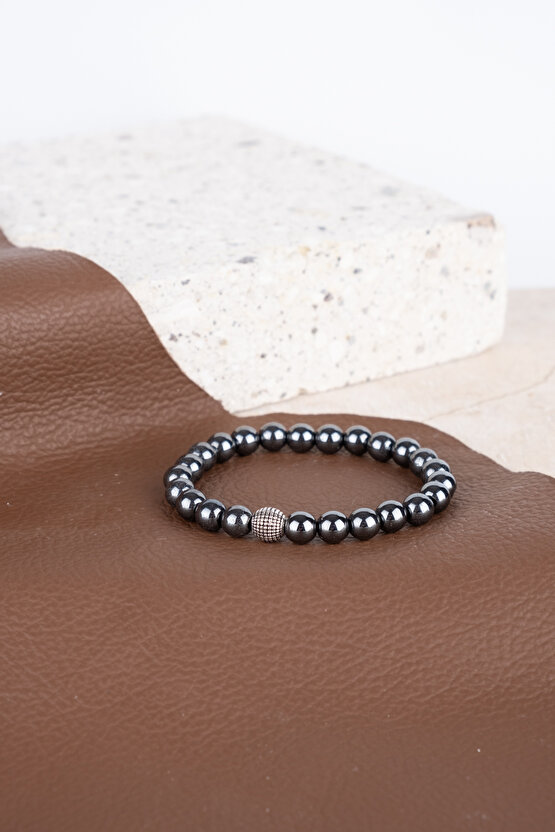 Unisex Hematit Cam Hediyelik Bileklik