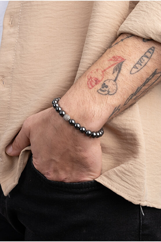 Unisex Hematit Cam Hediyelik Bileklik