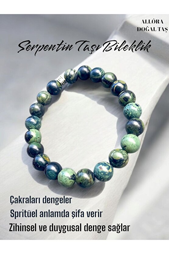 Doğal Taş Serpentin Taşı Bileklik