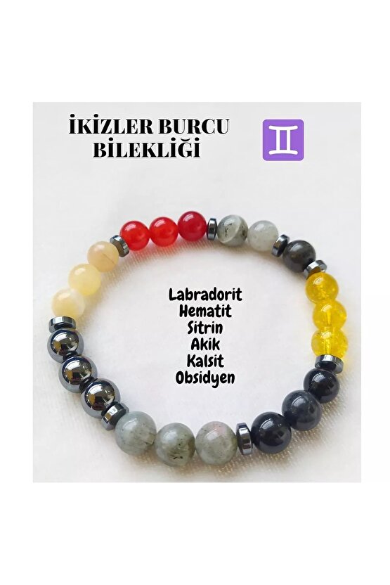 İkizler Burcu Doğaltaş Bileklik