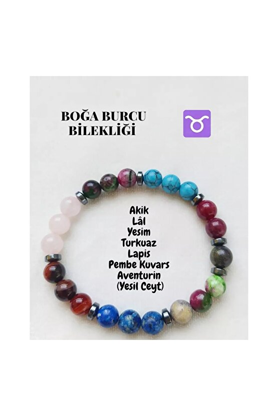 Boğa Burcu Doğaltaş Bileklik