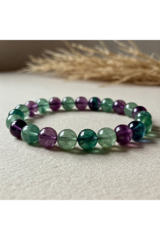 Florit doğal taş bileklik 8mm muhteşem renklerde