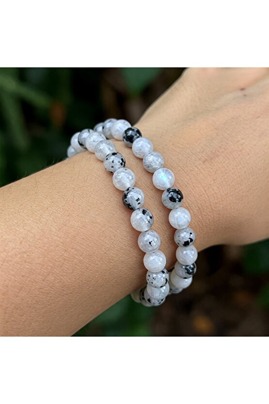 Ay taş bileklik 6mm doğal taş