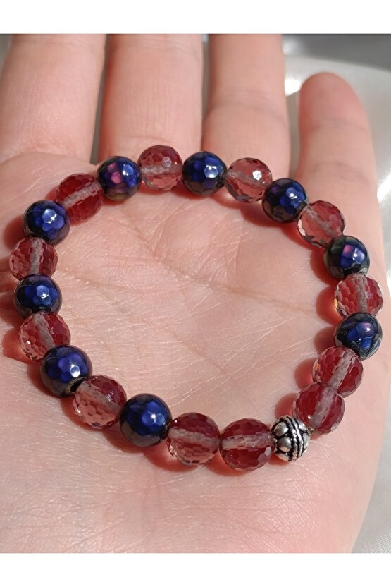 His ve zultanit taşlarından oluşan tasarım doğal taş bileklik 925 ayar gümüş aparatlı