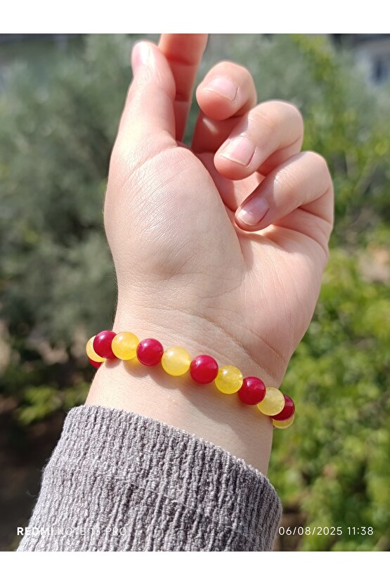 Doğaltaş Galatasaray Taraftar Kuvars Bileklik Kadın ve Erkek