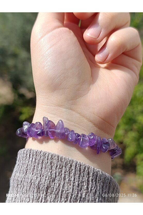 Ametist Kırık Doğaltaş Kadın Bileklik