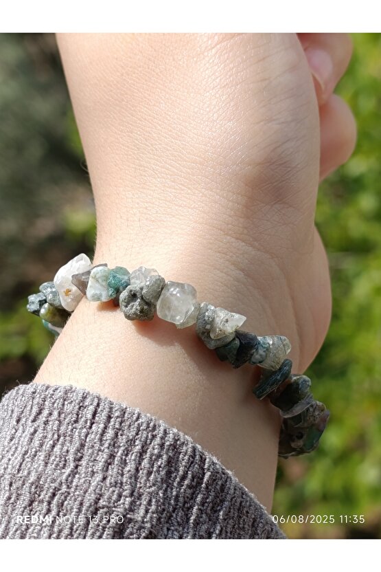 Yosunlu Akik Kırık Doğaltaş Kadın ve Erkek Bileklik