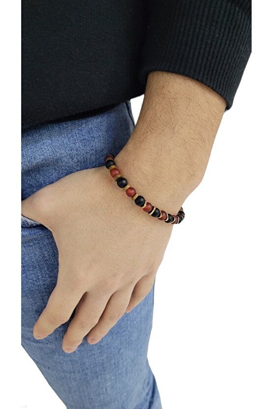 Yarı Yarıya Taşlıboncuklu Bileklik