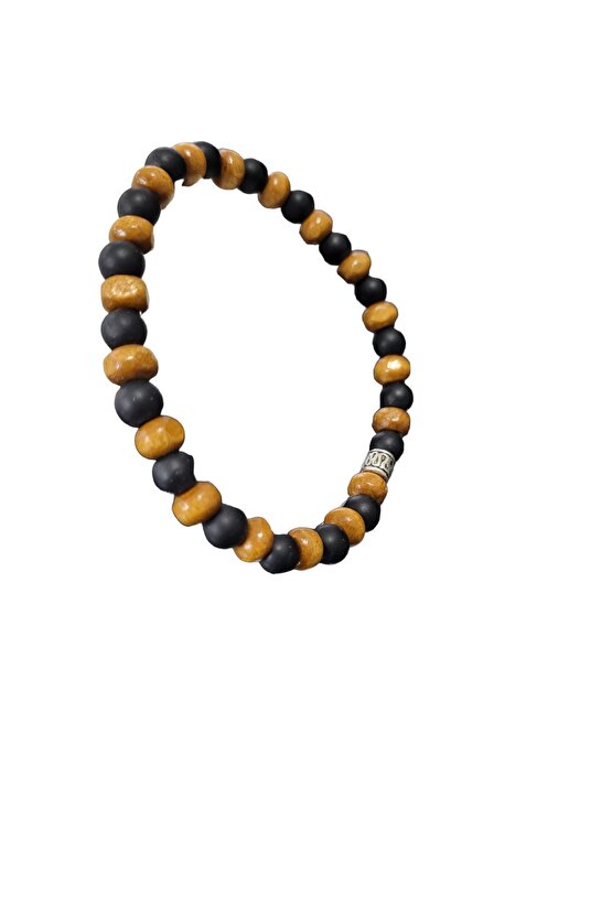 Unisex Tahta Taşlı Bileklik