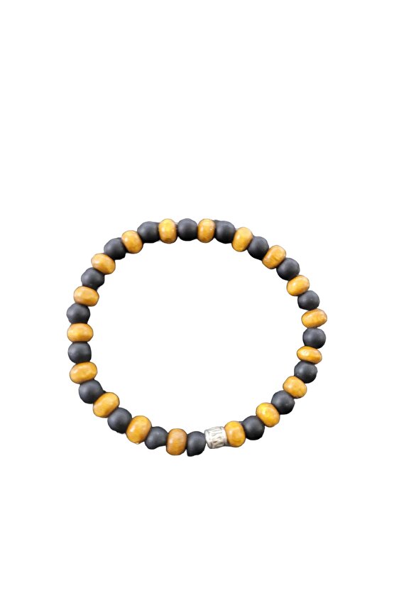 Unisex Tahta Taşlı Bileklik