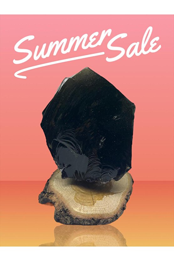 OBSİDYEN STANDLI KAYA(EJDERHA CAMI)(SERTİFİKALI)