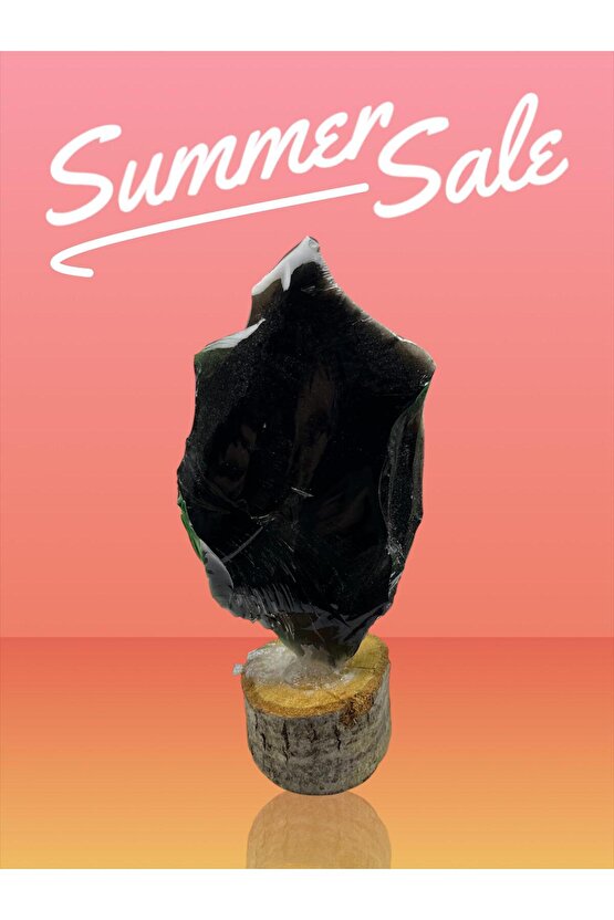 OBSİDYEN STANDLI KAYA(EJDERHA CAMI)(SERTİFİKALI)