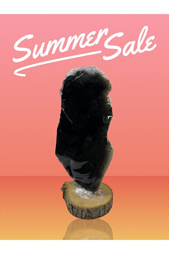 OBSİDYEN STANDLI KAYA(EJDERHA CAMI)(SERTİFİKALI)