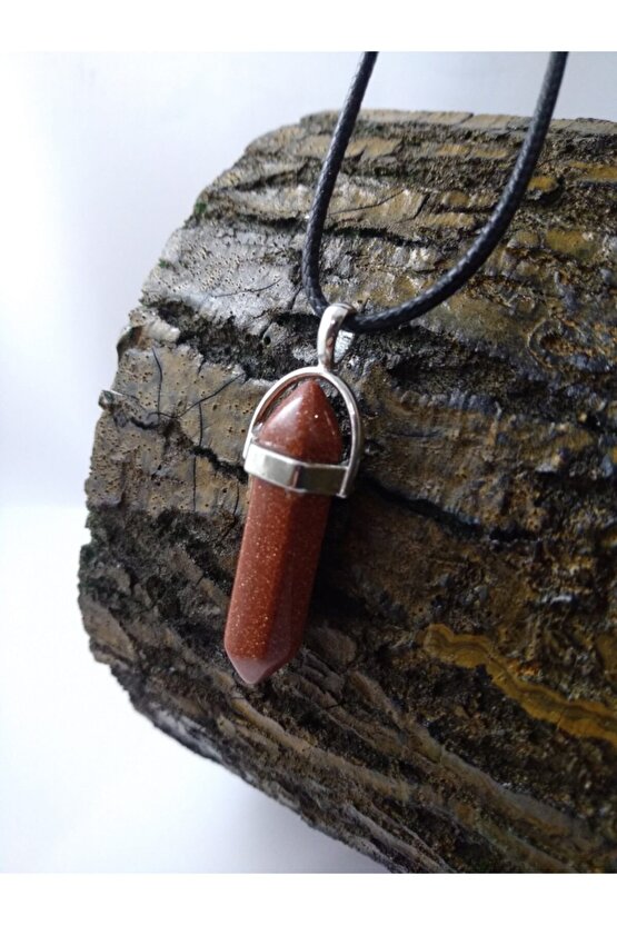 Yıldız Taşı Kolye Çivi Şeklinde Doğaltaş Kolye