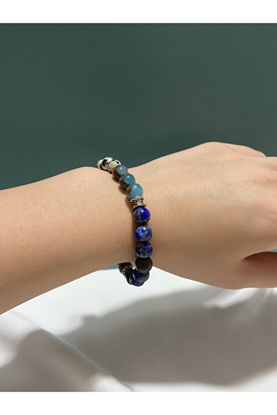 Lapis Lazuli Murano Kuvars Dalmaçyalı Jasper Doğal Taş Bileklik
