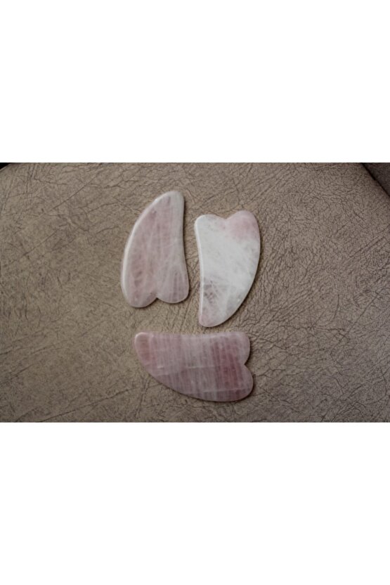 Yassı Pembe Kuvars Guasha Masaj Taşı
