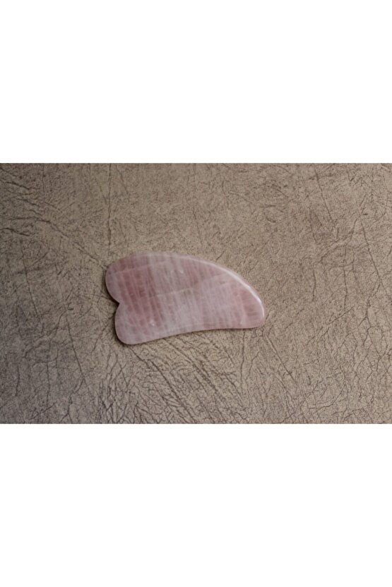Yassı Pembe Kuvars Guasha Masaj Taşı