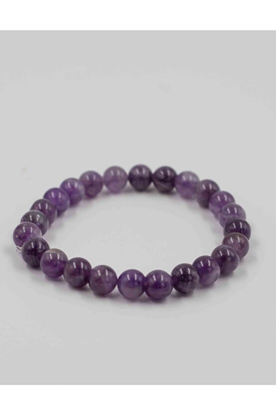 Ametist Taşı Doğaltaş Bileklik 8 Mm