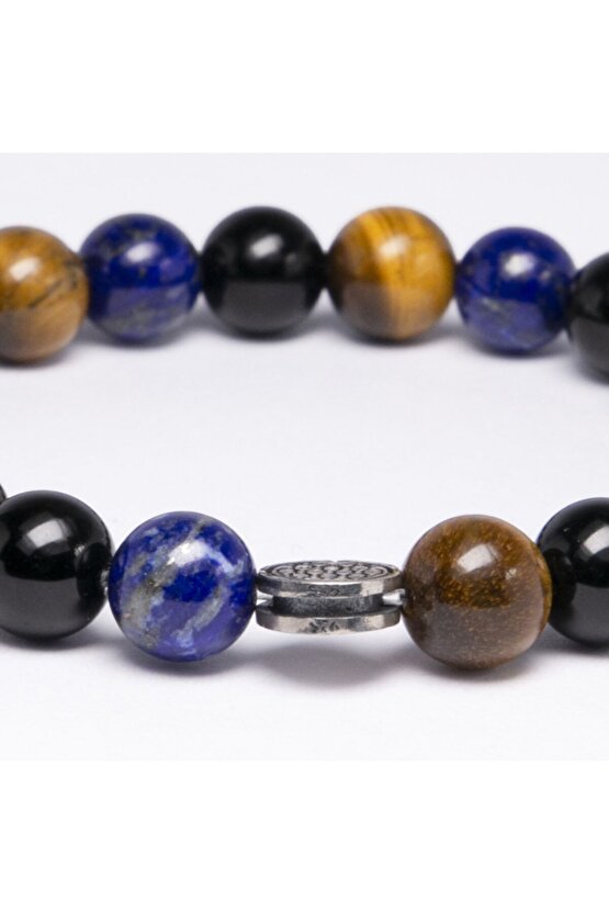 Lapis Lazuli Oniks Kaplan Gözü Doğal Taş Bileklik Şans Başarı Cesaret Taşı