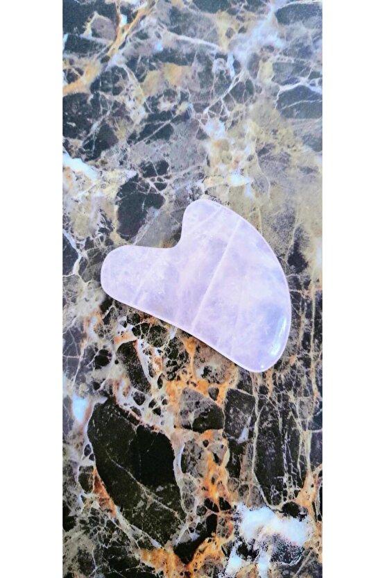 Doğaltaş Kalp Pembe Kuvars Gua Sha Yüz Masaj Taşı