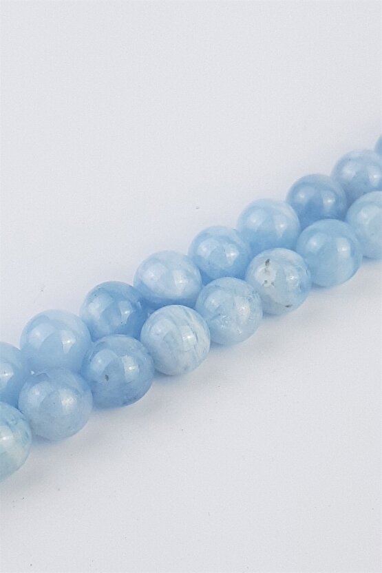 Akuamarin Doğal Taş 8 Mm 1 Dizi Helsinki