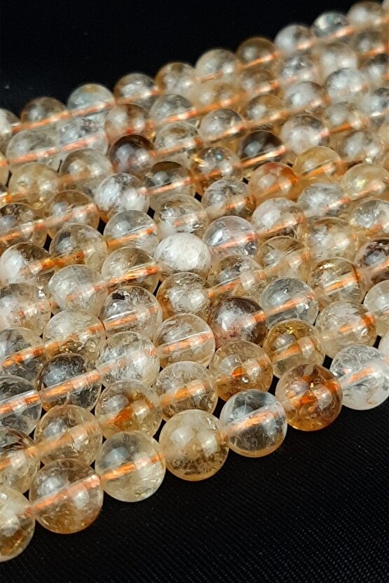 Turuncu Tonlu Sitrin Doğal Taş 8 Mm 1 Dizi Helsinki